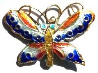 1 26x37mm Cloisonné Butterfly Pendant